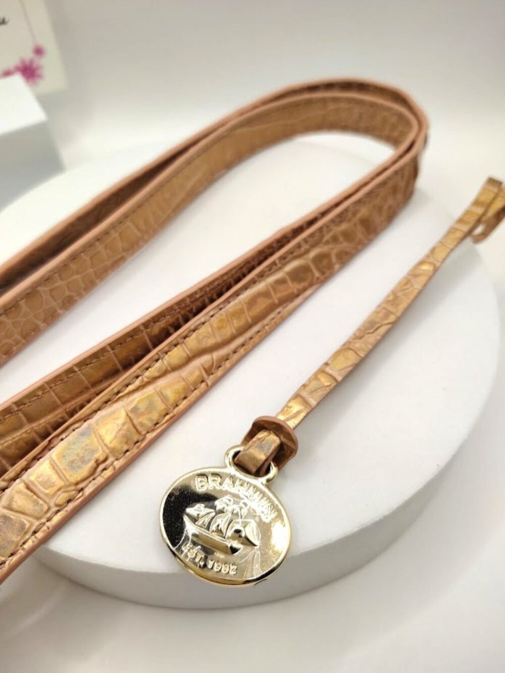 Brahmin replacement straps, hang fob tag NEW Rose Gold Color - Picture 3 of 4